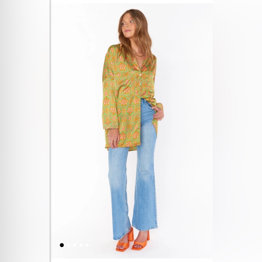 Show Me Your Mumu - Johns Button Down Shirt - Palm Deco **Never Worn**